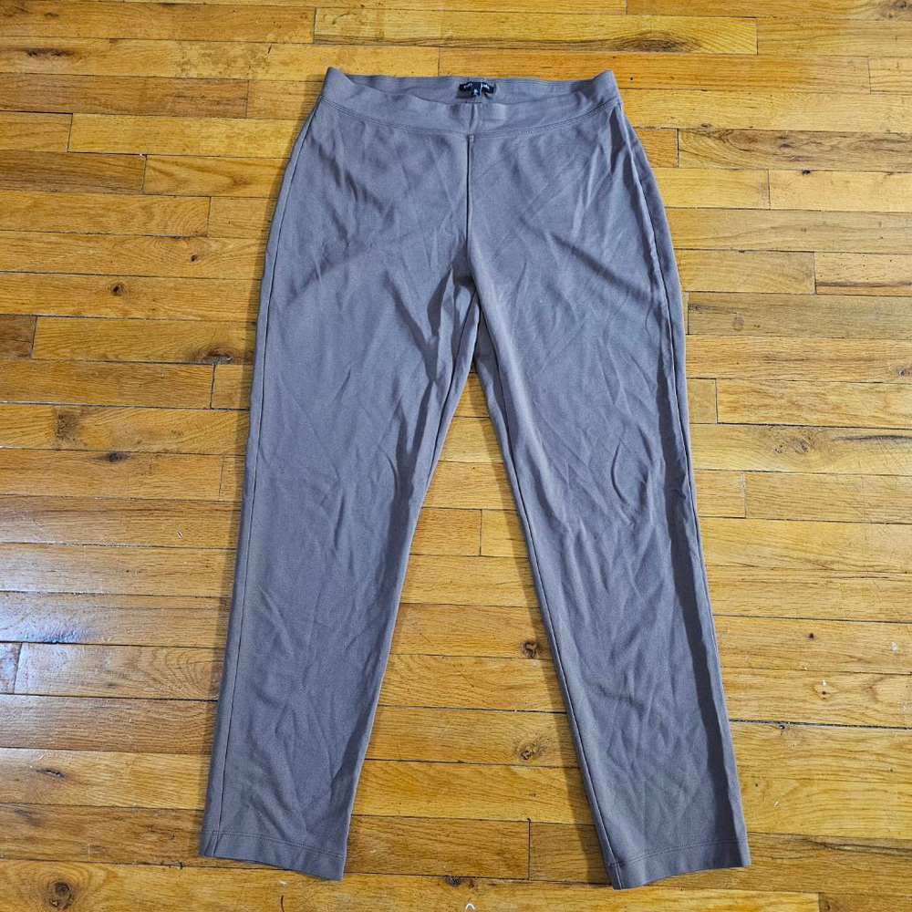 Eileen Fisher Brown Stretch Crepe Leggings Medium